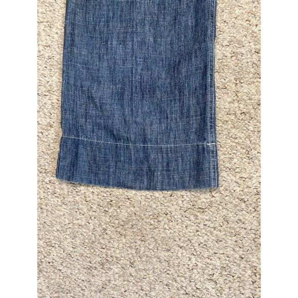 J Jill Wide Leg Trousers Blue 55% Linen Pants Size 12 - Picture 3 of 9